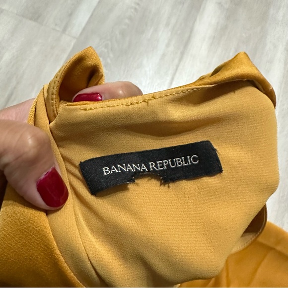 Banana Republic Yellow MIDI Flare Dress Sz 12 - Picture 9 of 9